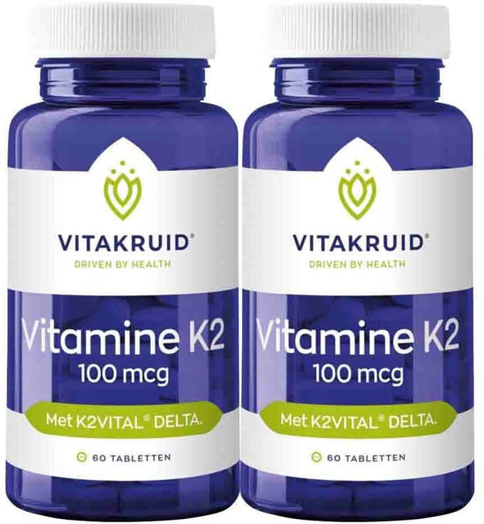 Vitakruid - Vitamine K2 100 mcg - 2 x 60 tabletten - Voordeelverpakking
