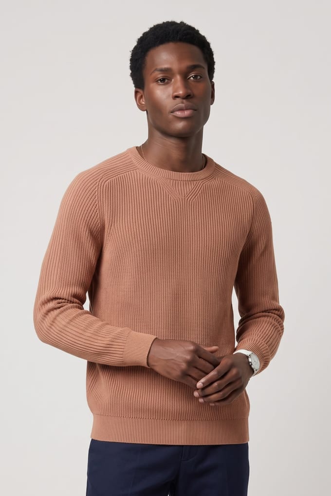 White Stuff Pentire Cotton Crew Light Orange Größe: M | Pullover Outlet | Herren | Orange