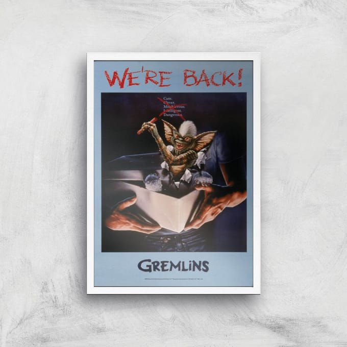 Gremlins We're Back Poster Giclee Art Print - A4 - White Frame