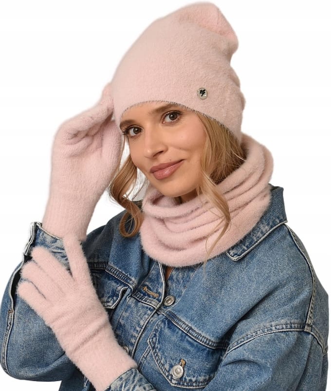Alur - Dames Set Beanie + Sjaal + Handschoenen - Alpaca Touch - Uni - Made in Poland