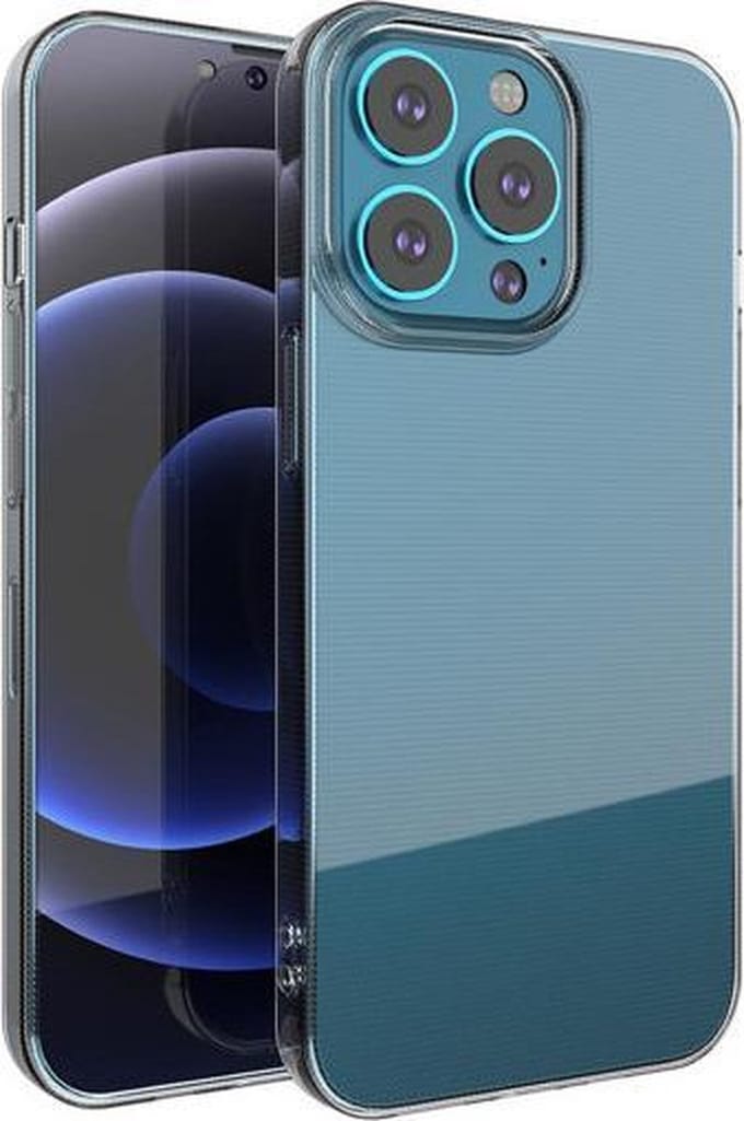 Casecentive Silicone Back case - hoesje - cover geschikt voor iPhone 13 Pro transparant