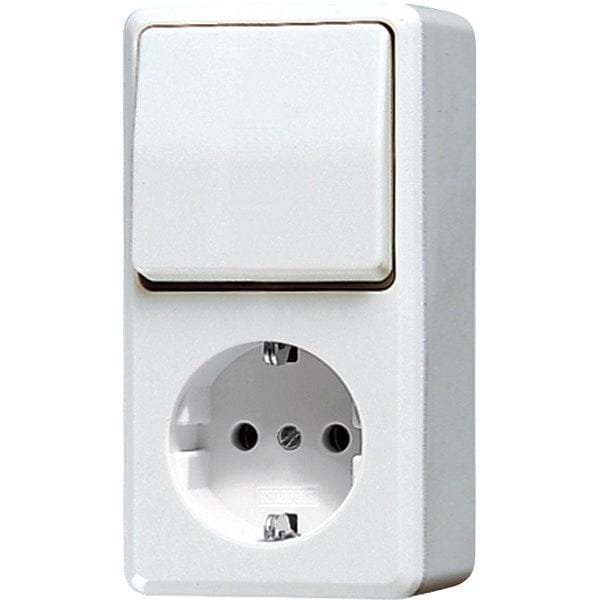 JUNG AP600 Combinatieschakelaar Stopcontact RA Alpin Wit - 676AWW - E3DN2