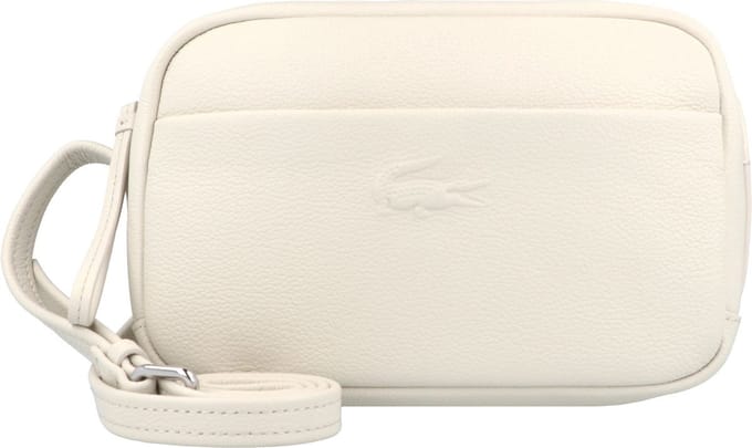 LACOSTE Leren Schoudertas City Court Crossover Bag Bone White Crème