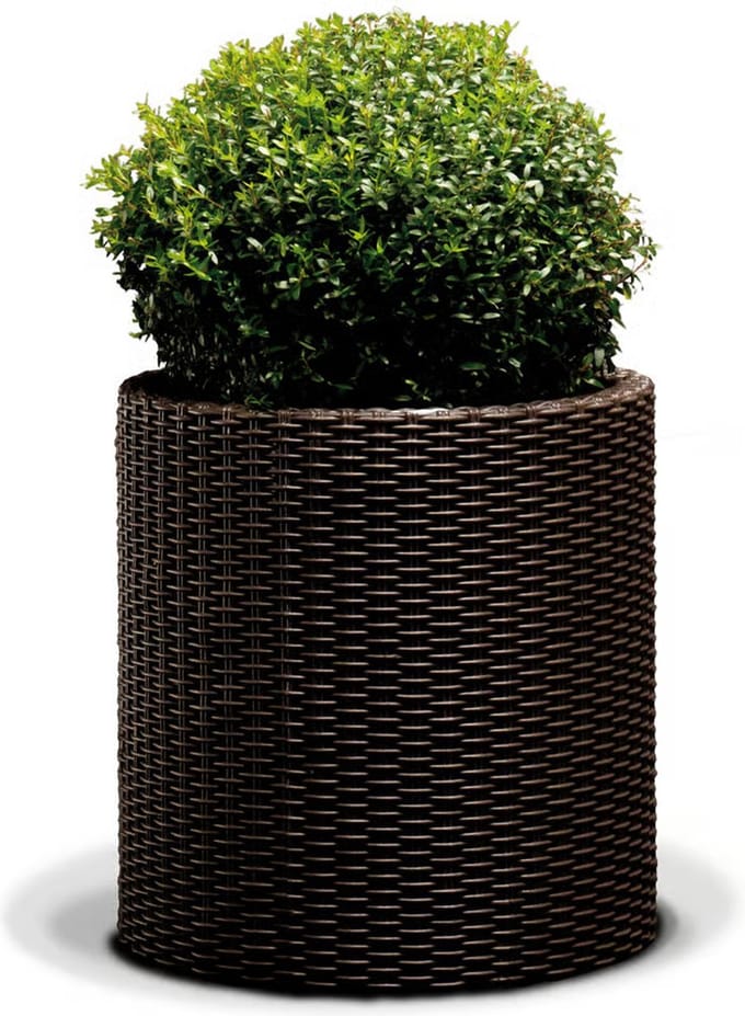 Decoratieve bloempot Cilinder 43.7x43.7x44.3cm kunststof/t.bruin