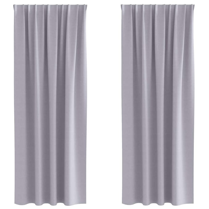 vidaXL - Blackout - Gordijnen - met - Ringen - 2 - st - Metaalgrijs - 245 - x - 140 - cm