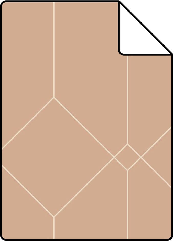 Proefstaal ESTAhome behang art deco motief terracotta - 26.5 x 21 cm - 139748-S