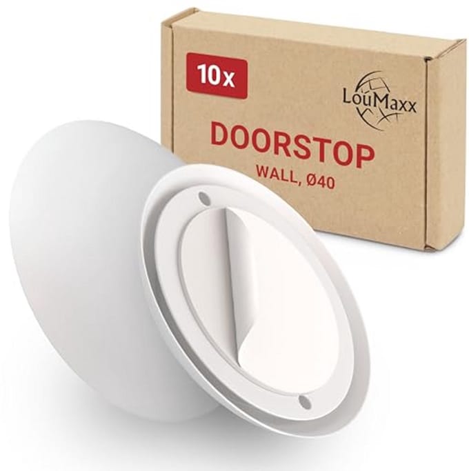Witte Deurgreep Beschermers Ø 40 mm - Set van 10 Zelfklevende Deurstoppers voor Wandbescherming