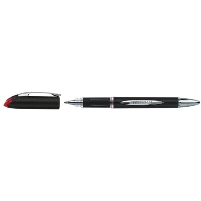 Uni-ball roller Jetstream rood schrijfbreedte 045 mm medium schrift schrijfpunt 1 mm zwarte rubbe...