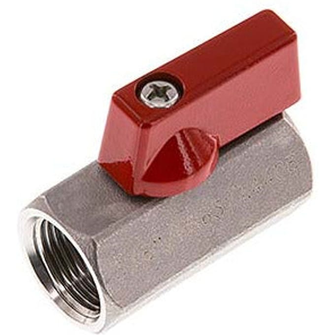 G 1/4 inch 2-Weg Rvs Mini-Kogelkraan 63 Bar - BL2SH-MM-63-014