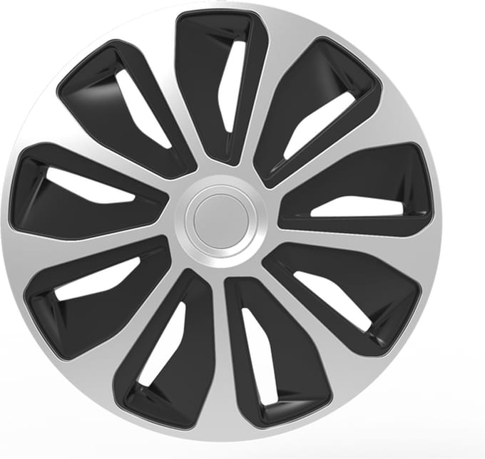 Autostyle Wieldoppen 16 inch Platin Zilver/Zwart - ABS