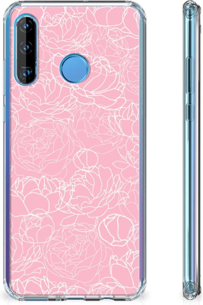 Huawei P30 Lite Case White Flowers