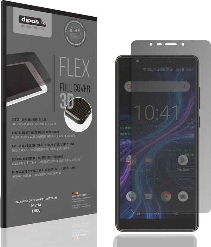 dipos FLEX – Matte Privacy Screenprotector geschikt voor Myria L600 | Volledige Schermbescherming | Case-Friendly