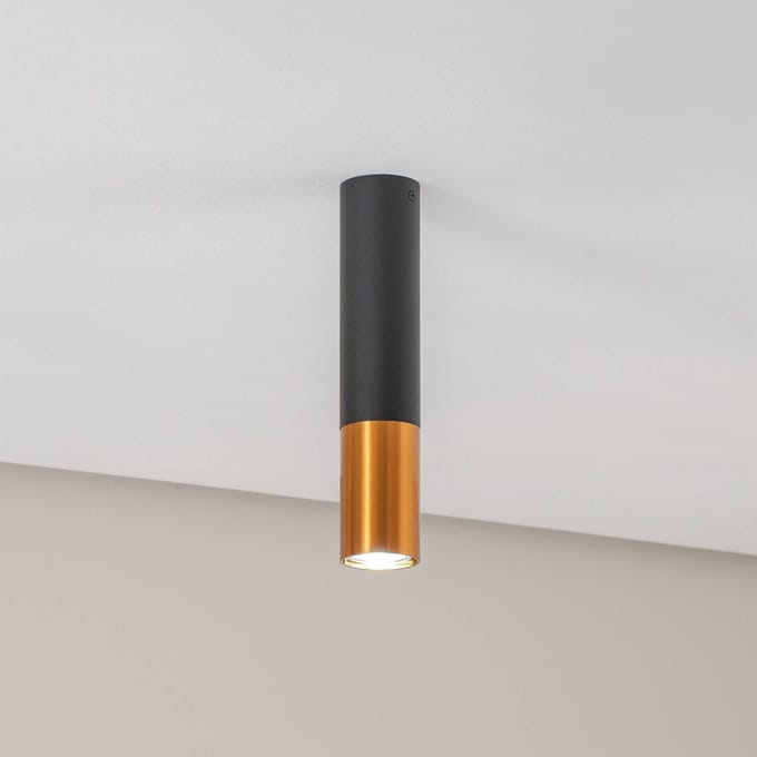 Euluna Thalassa Downlight 1flg zwart/koper 29cm
