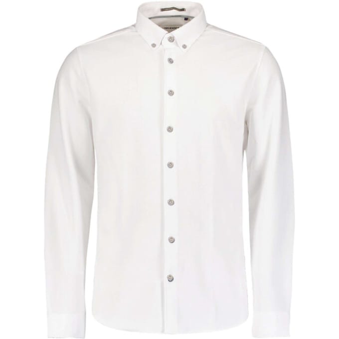 No Excess Shirt jersey pique stretch white