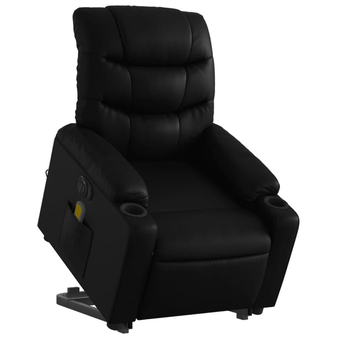 vidaXL - Sta-op-massagestoel - elektrisch - kunstleer - zwart