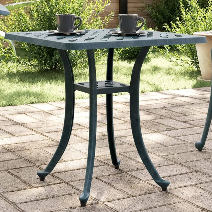 vidaXL - Tuintafel - 53x53x53 - cm - gietaluminium - groen