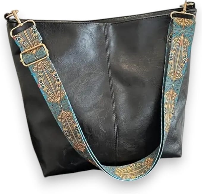 Retro schoudertas - zwart - vintage - PU Leer