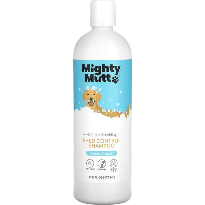 Mighty Mutt, Shampooing Contrôle de la Mue, Chien, Brise Fraîche, 16 fl oz (473ml) blue