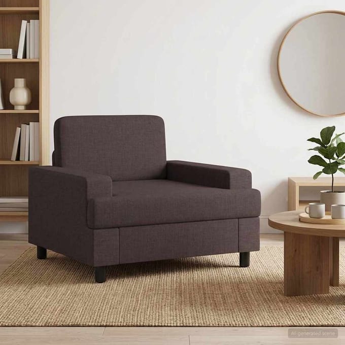 vidaXL - Fauteuil - Donkerbruin - Stof
