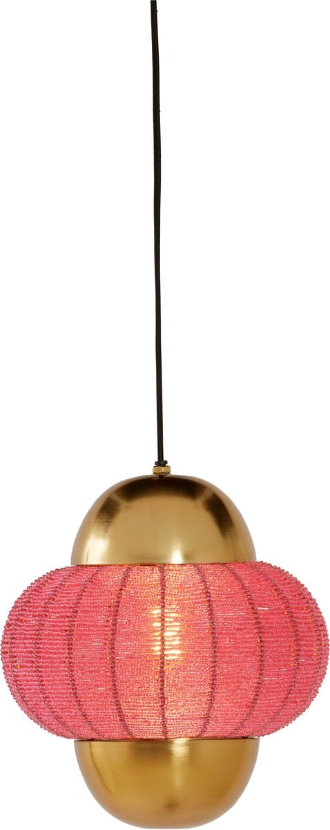 Light & Living Hanglamp Cetara Kralen, 26cm - Roze/Brons