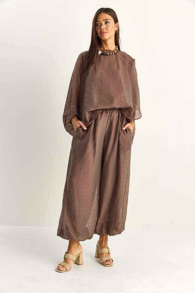 Hoge Taille Wijde Pijpen Twee-Delige Set