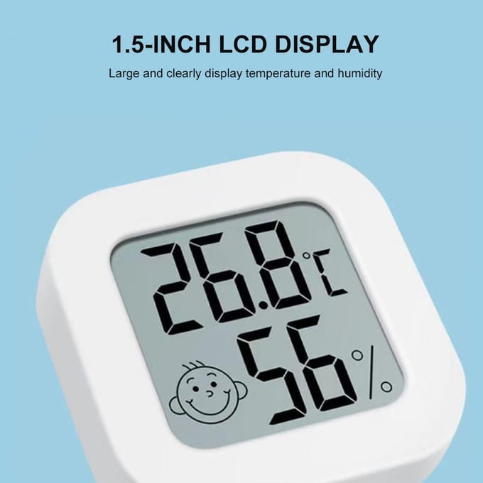 Mini Binnenthermometer Vochtigheidsmonitor Digitaal LCD Temperatuursensor Meter Vochtigheidsmeter wit