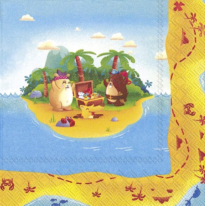 Servetten "Treasure Hunt" 33x33 cm