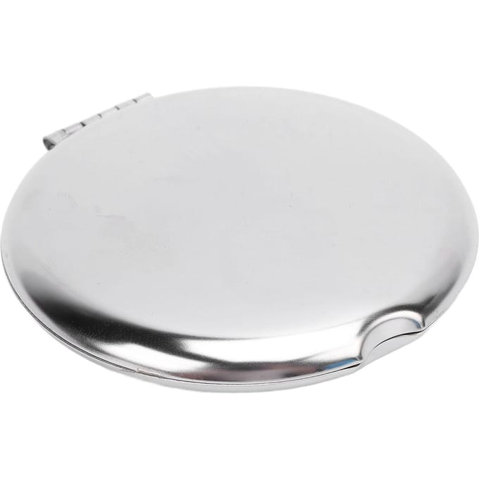 Zakspiegel Draagbaar Roestvrij Staal Compacte Spiegel Metalen Handheld Valbestendig Dubbelzijdig white