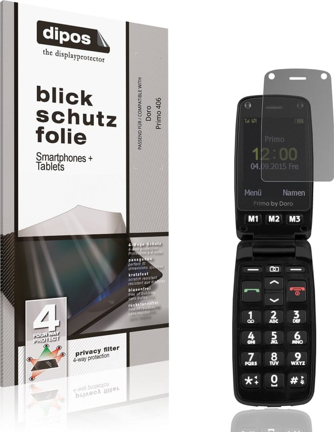 dipos – Matte Privacy Screenprotector geschikt voor Doro Primo 406 | Anti-Spy Beschermfolie