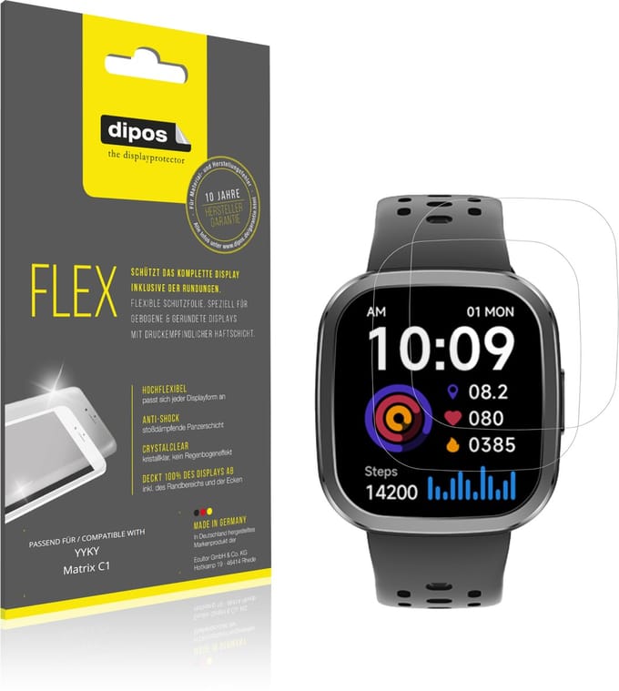 dipos – 2x Beschermfolie geschikt voor YYKY Matrix C1 | 3D Full Cover Screenprotector | 100% Passend