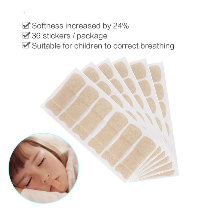 36 stuks anti-snurkstickers mondsticker wegwerp mondstrips mondtapes white