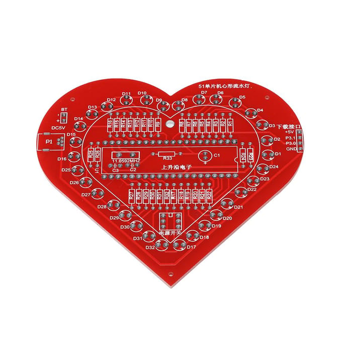 DIY Kleurrijke MCU Module Hartvormige Lamp Licht Elektronische Printplaat Kit