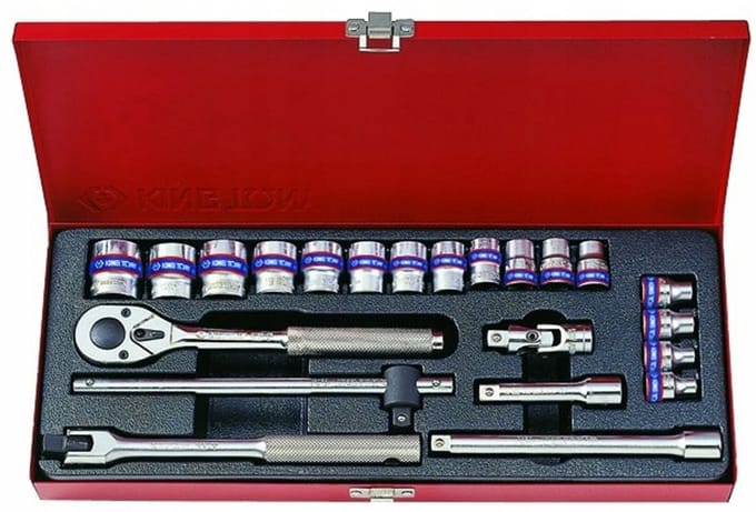 King Tony Dopslagset 3/8" 22 Delig 6-22mm met Ratel & Koffer