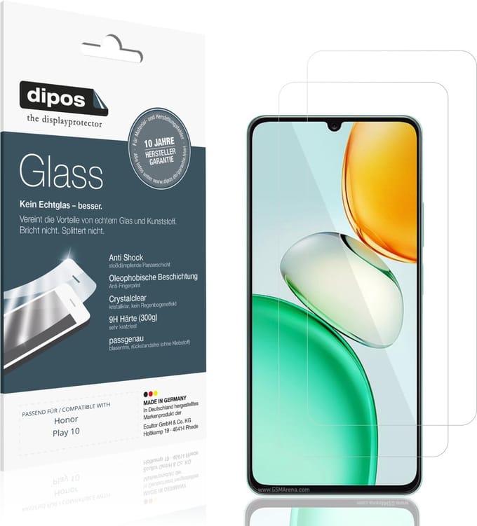 dipos – 2x Pantserfolie geschikt voor Honor Play 10 | 9H Screenprotector