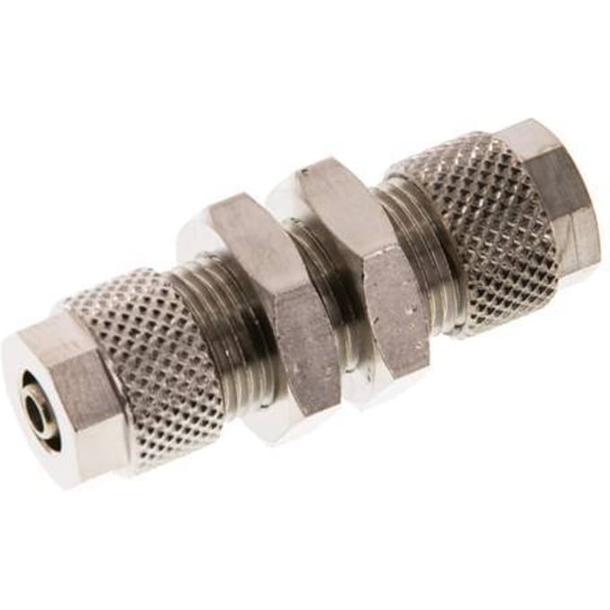 8x6 & 6x4 Vernikkeld Messing Rechte Opsteekkoppeling Schotdoorvoer [2 Stuks]