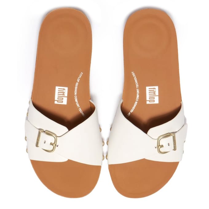 FitFlop iQushion Adjustable Buckle Leather Slippers Dames