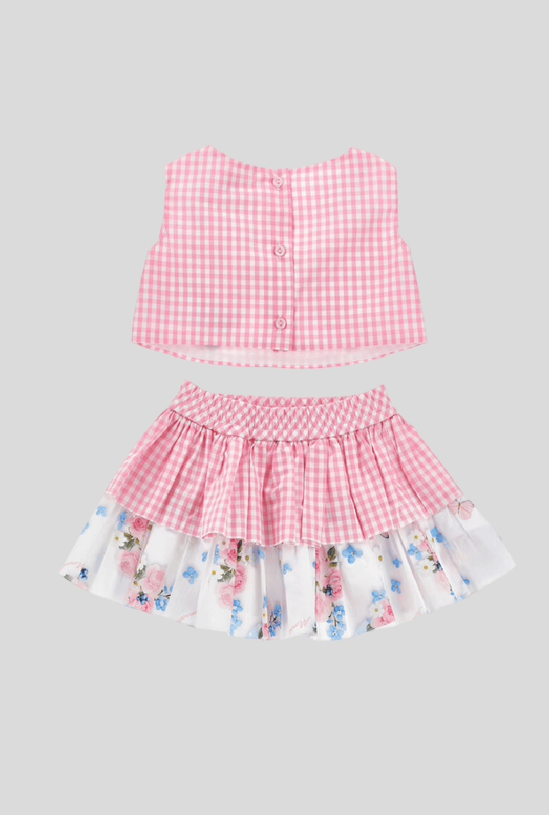 compleet met quadretti roze kind