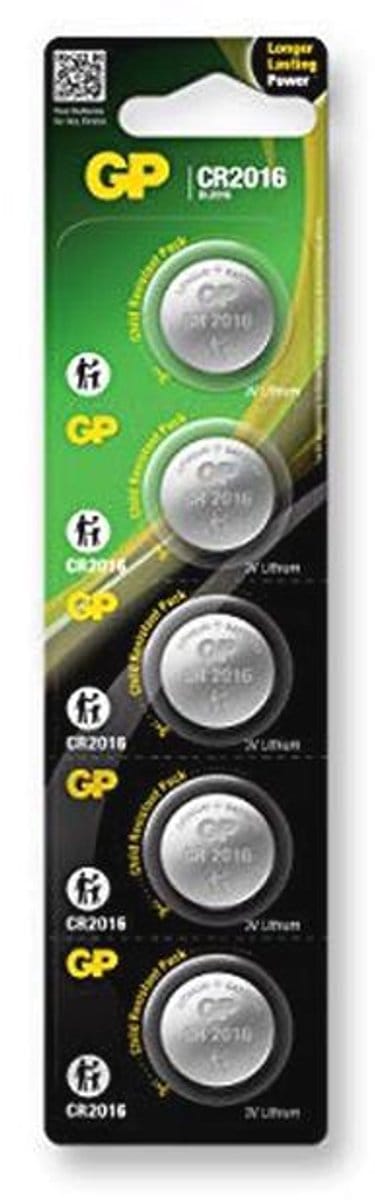 5X LITHIUM knoopcellen CR2016 3V