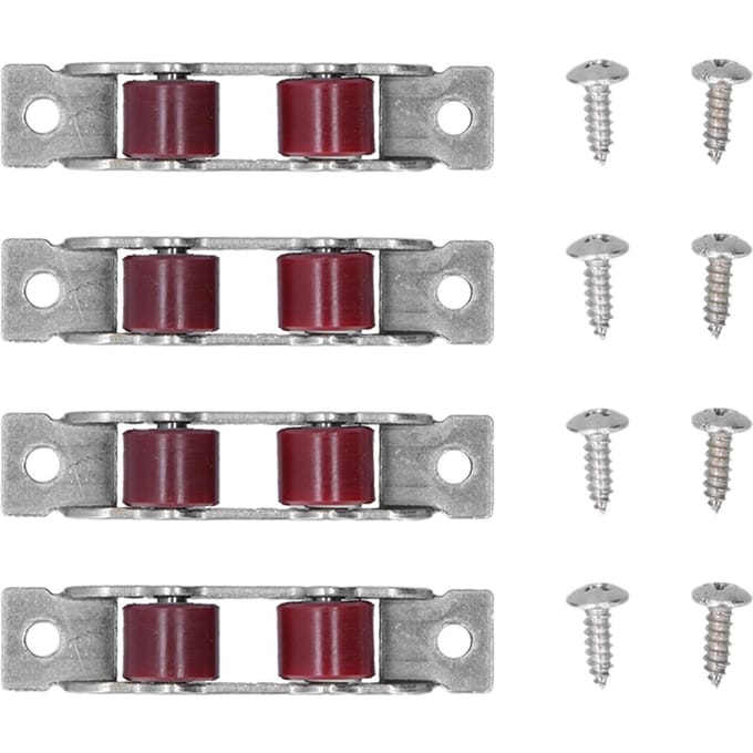 4Set Schuifraam Katrol met Schroeven Dubbel Wiel Schuifraam Deur Roller Beslag