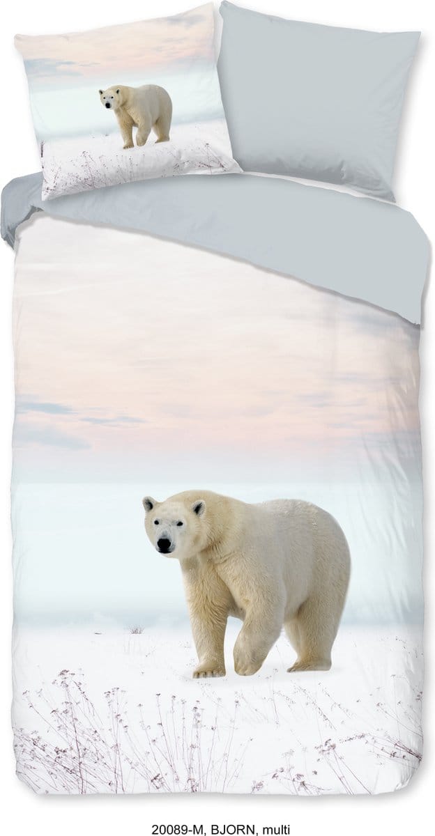 Pure dekbedovertrek ijsbeer - 1 persoons 140x200/220 cm - Multi - Microvezel
