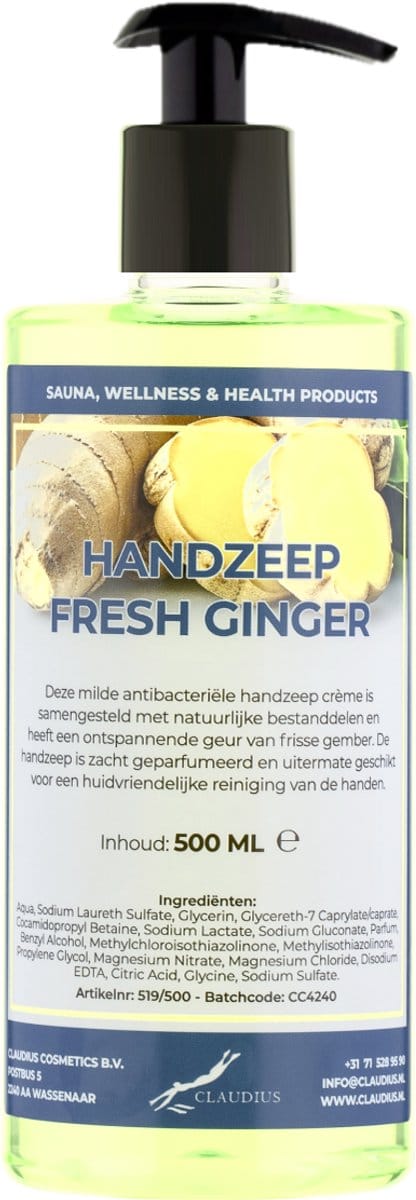 Handzeep Fresh Ginger 500 ml - met gratis pompje