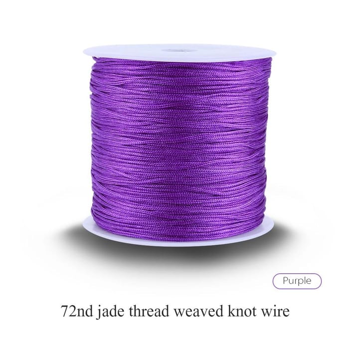 100M x 0.8mm Nylon Chinees Knoopkoord Rattail Macrame Shamballa Draad String Paars purple