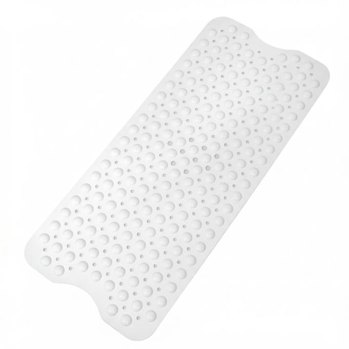 DnA® Douchemat Antislip Voor Douche - Douchemat - Antislipmat Douche - Douchemat Antislip Zuignappen - Wit - 100cm x 40cm x 2cm