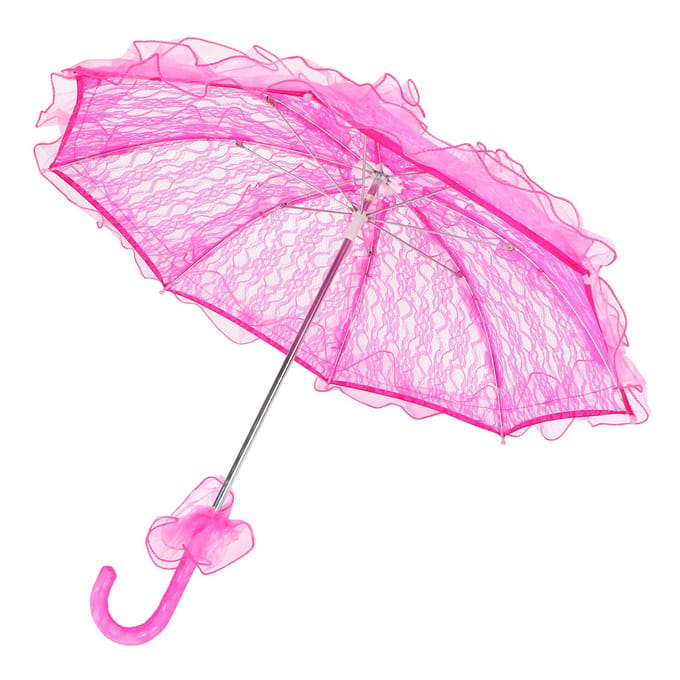 Parapluie de mariée pliable en dentelle, accessoire de performance unique pink
