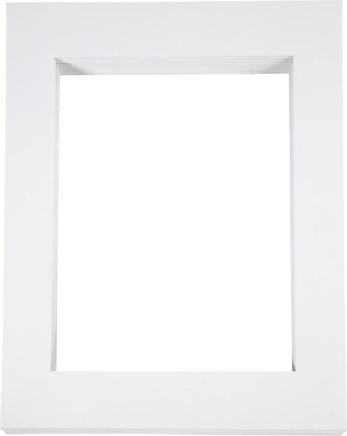 Passepartout lijsten, A3, afm 40x50 cm, 500 gr, wit, 100 stuk/ 1 doos