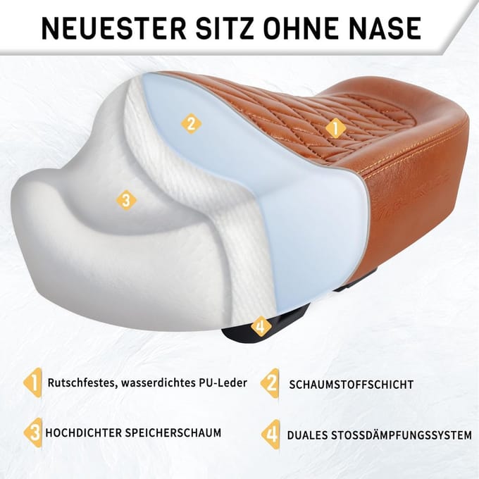 Extra Comfortabel Breed Fietszadel voor Dames en Heren - Ergonomisch en Schokdempend