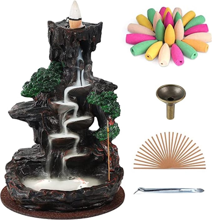 Wierookhouder Waterval Wierookbrander, wierookstokjes - Backflow Wierook Kegels