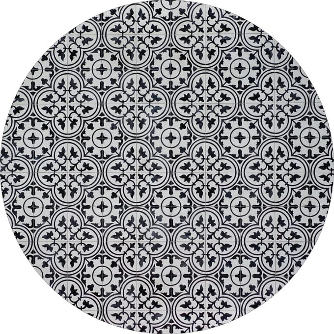 Vinyl | Vloerkleed vinyl rond | Grey Mosaic | 95 cm Rond