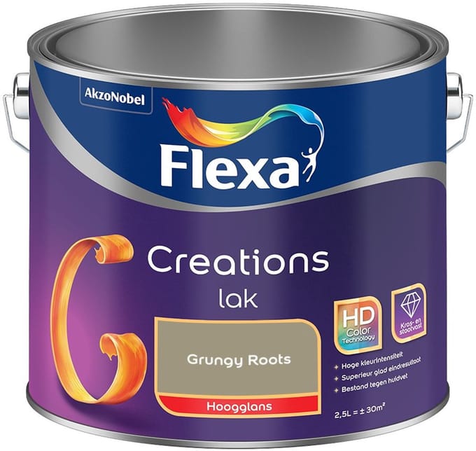 Flexa - Creations Lak Hoogglans - Grungy Roots - Mengverf - 2,5 L