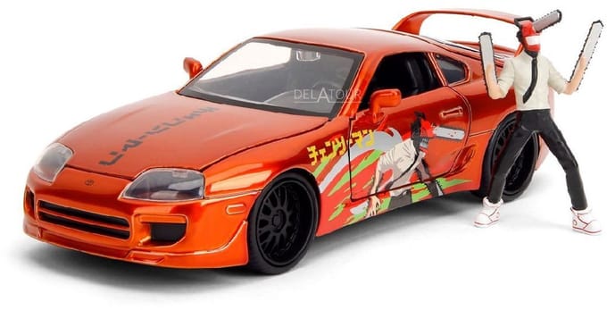 Toyota Supra with Chainsaw Man Figurine Jada 1:24